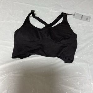 NVGTN Black Seamless Cross-Back Padded Bralette